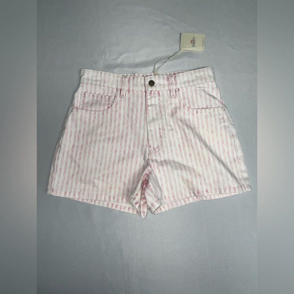 Faherty Shorts NWT Topsail Short Pink Railroad Stripe